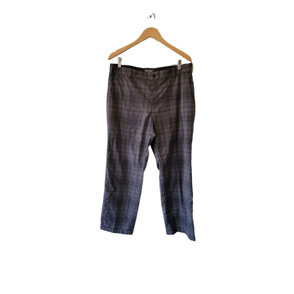 NIKE Golf Pants 35x30 Dri Fit Tour Performance Black Plaid‎